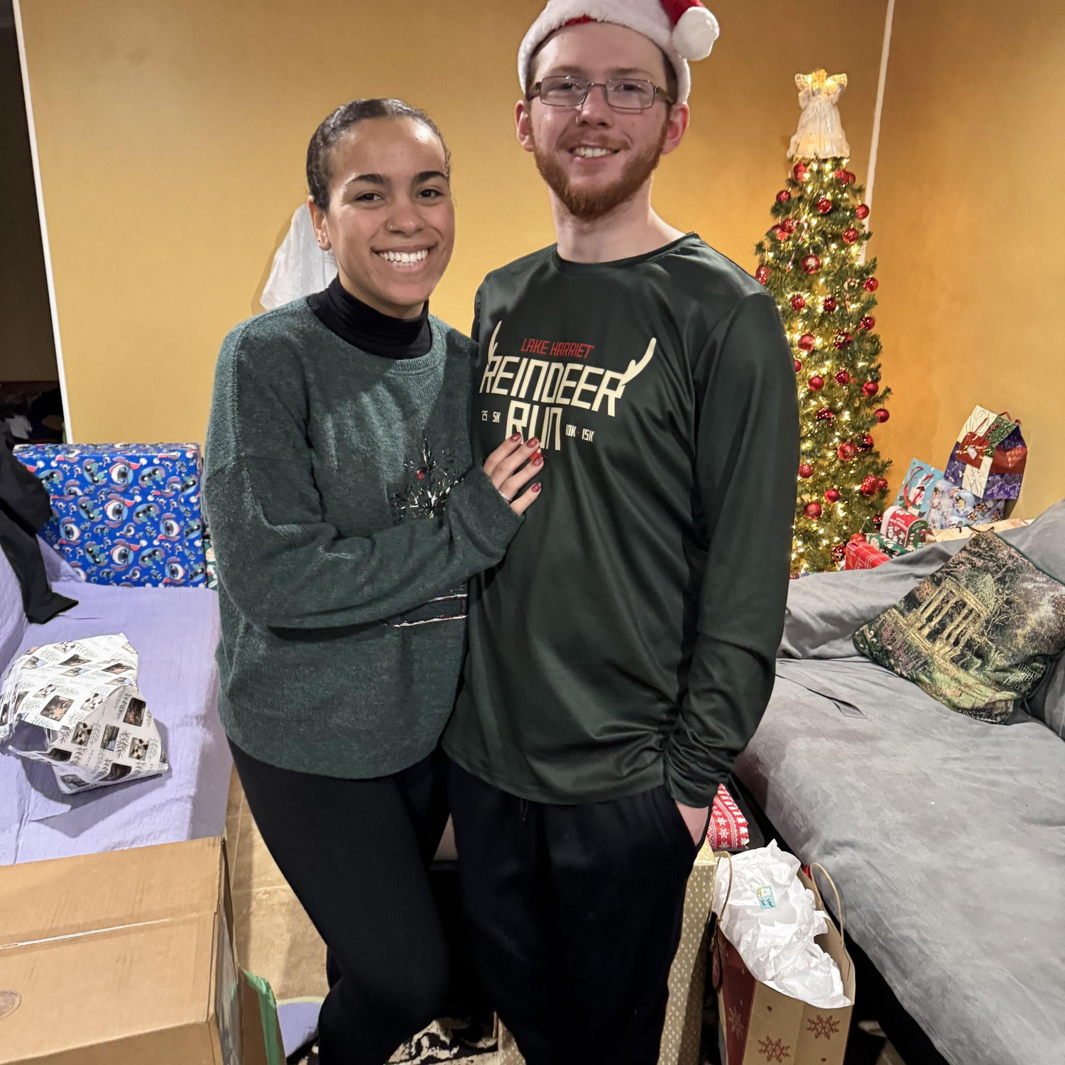 Our first and last Christmas together while engaged this past year.