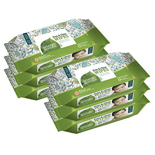 Seventh Generation Thick & Strong Free and Clear Baby Wipes Refill Pack, 384 Count (Packaging May Vary)