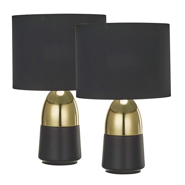 Home Luminaire 31692 Eloise Accent Lamp, 2 Pack, Black & Gold
