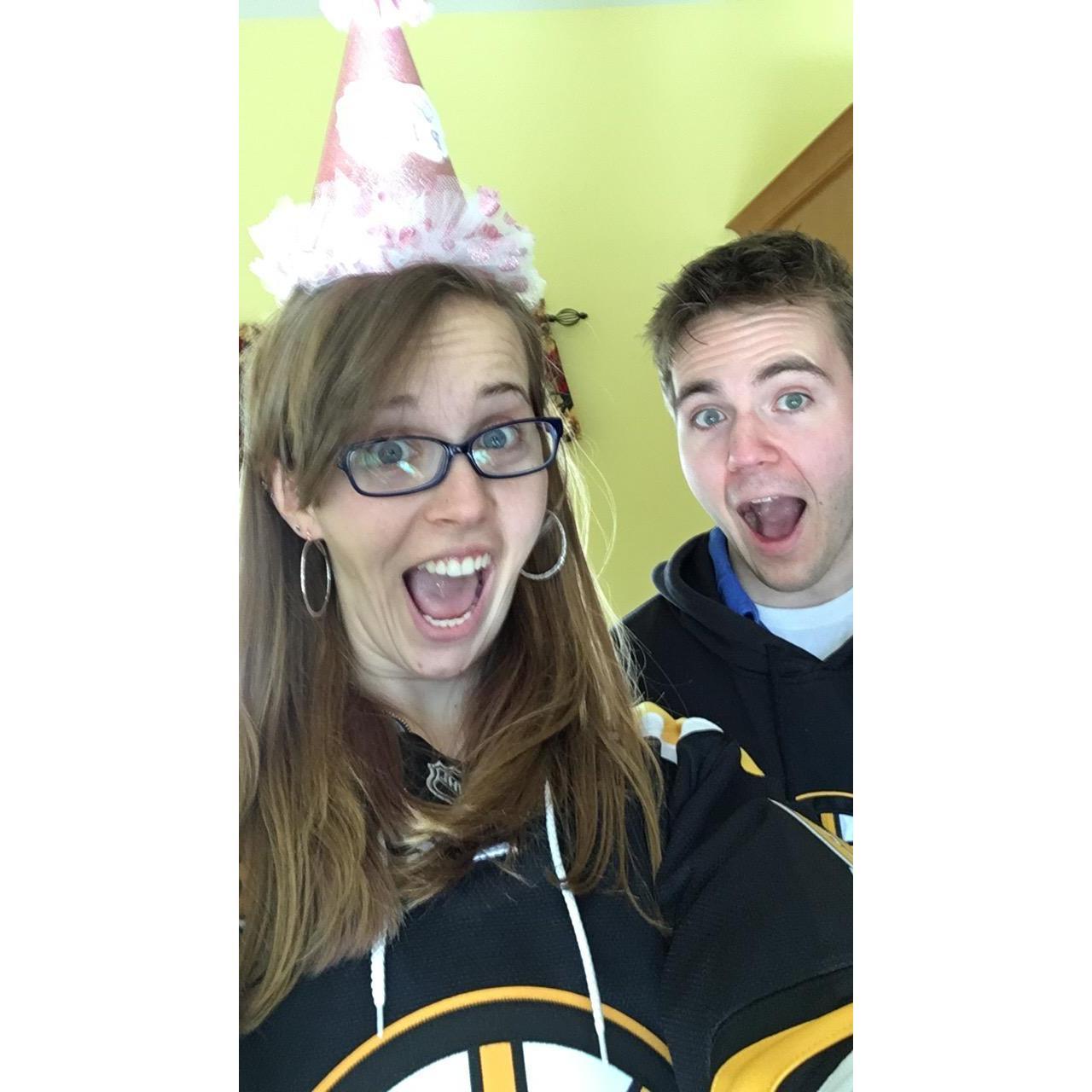 Celebrating Nicole's 23rd birthday with a Bruins Game (3/23/2017)