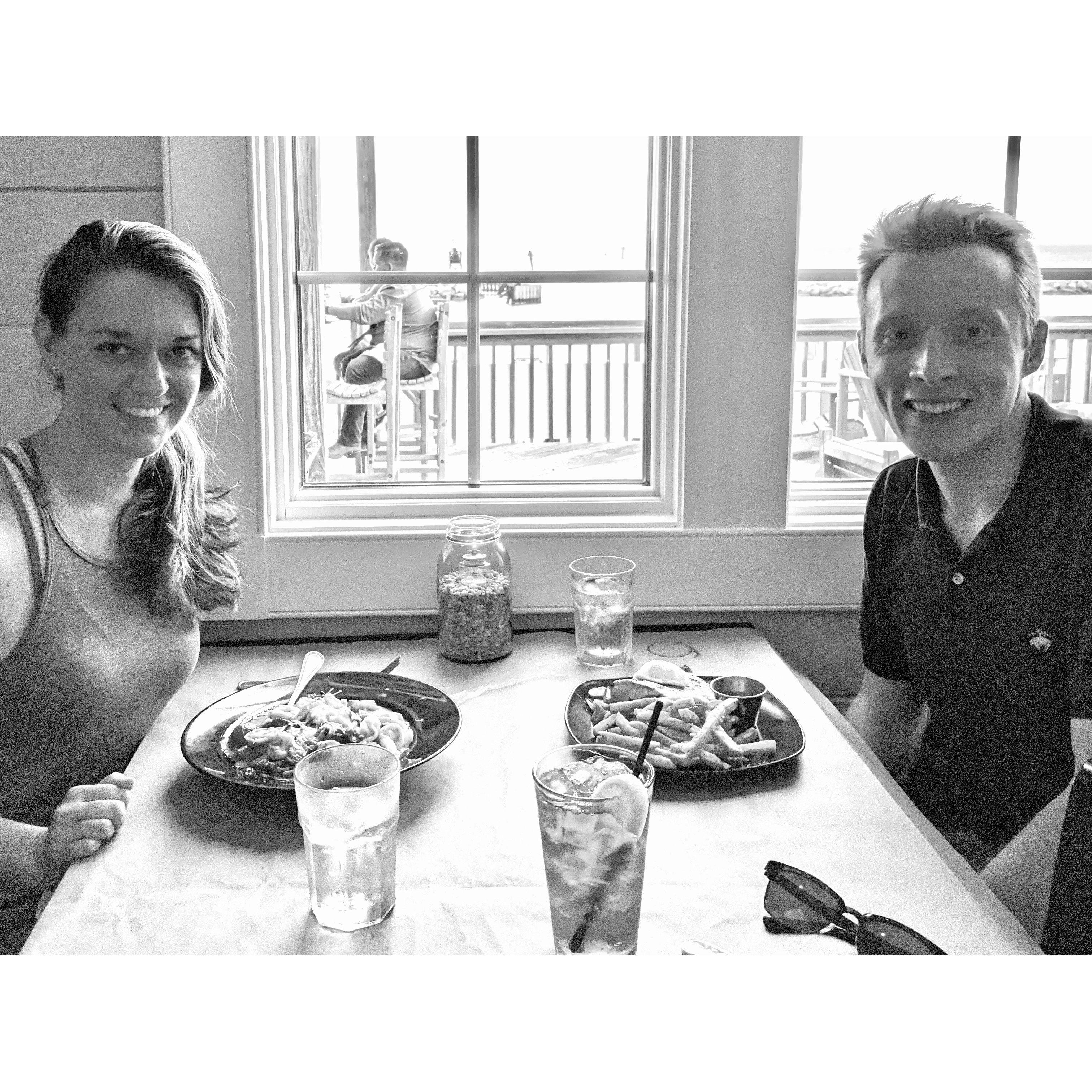 First trip to the Outer Banks for Colleen's birthday .. and the birthplace of the infamous "cajun scallops" rule - June 2021