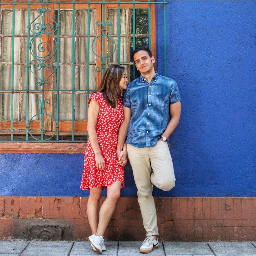 On our trip to Mexico where we got enagaged.
