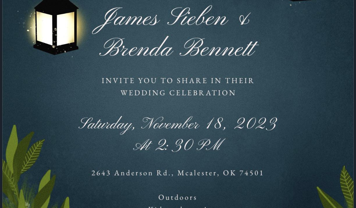 The Wedding Website of Brenda Bennett and Jim Sieben