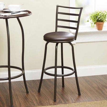 Mainstays 29" Ladder Back Barstool, Black Finish, Espresso