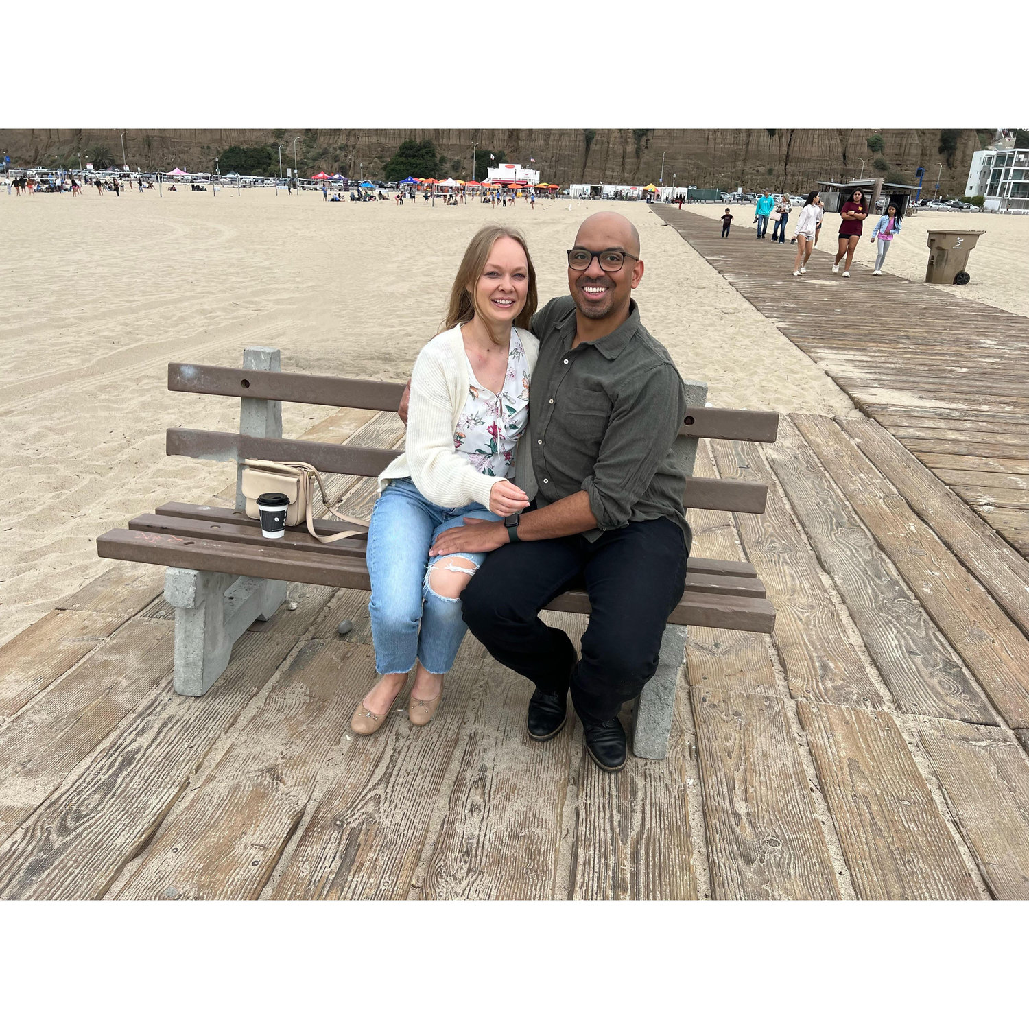 Right after Chad proposed on Santa Monica beach!
