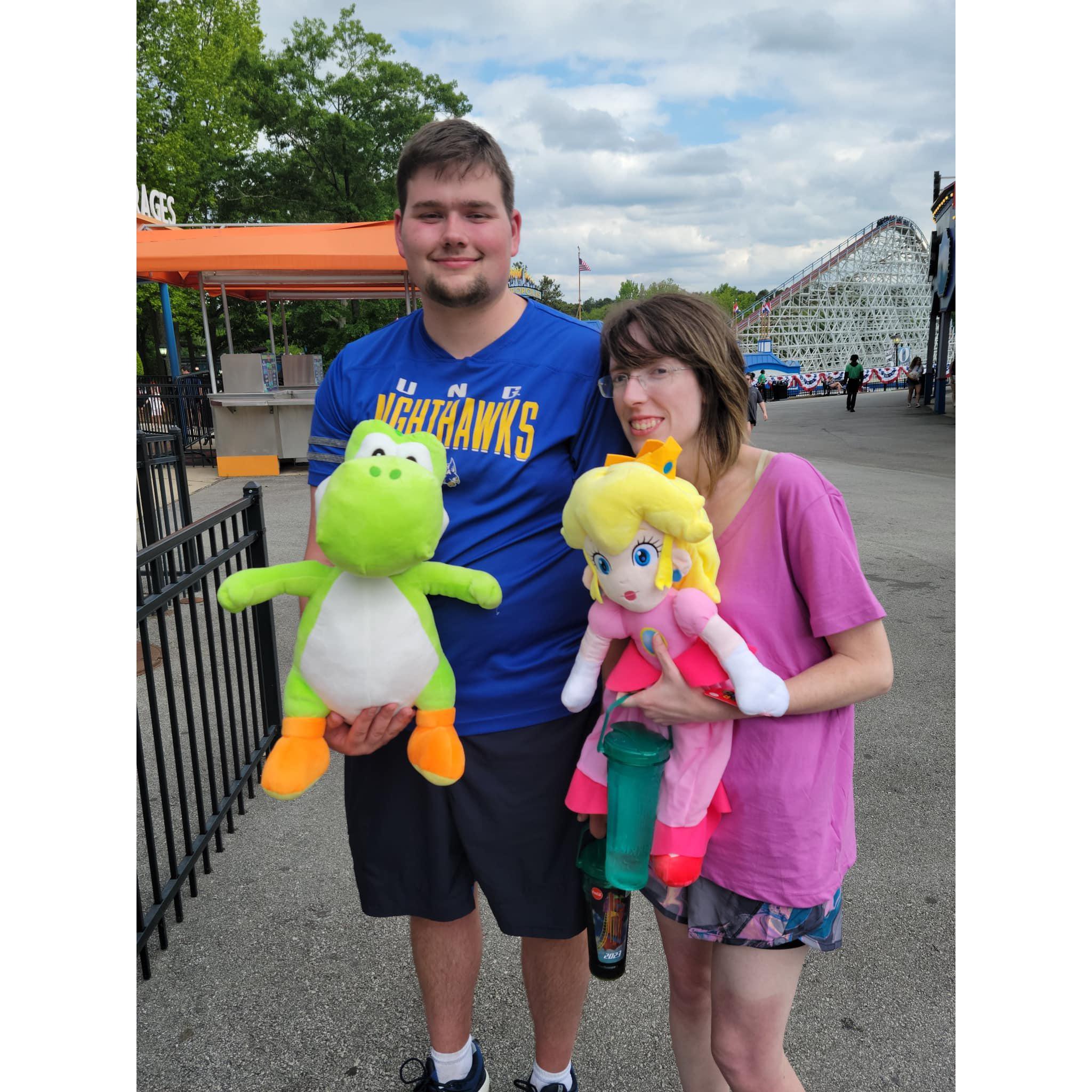 In May, we went to Six Flags, which was also Jessie's first time on a roller coaster.
