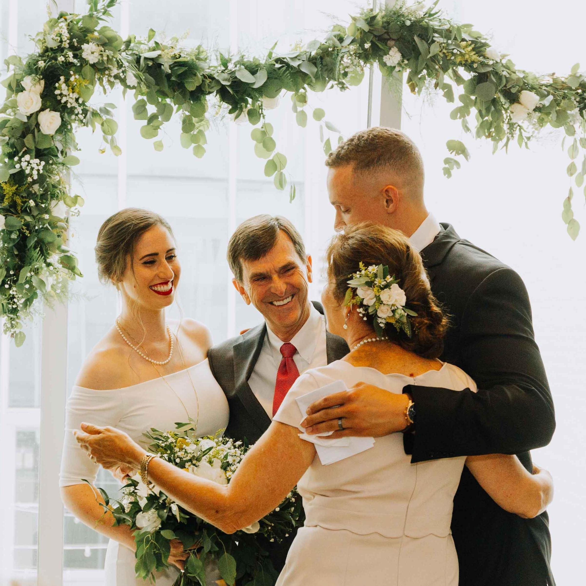 Embracing their new Son-in-Law