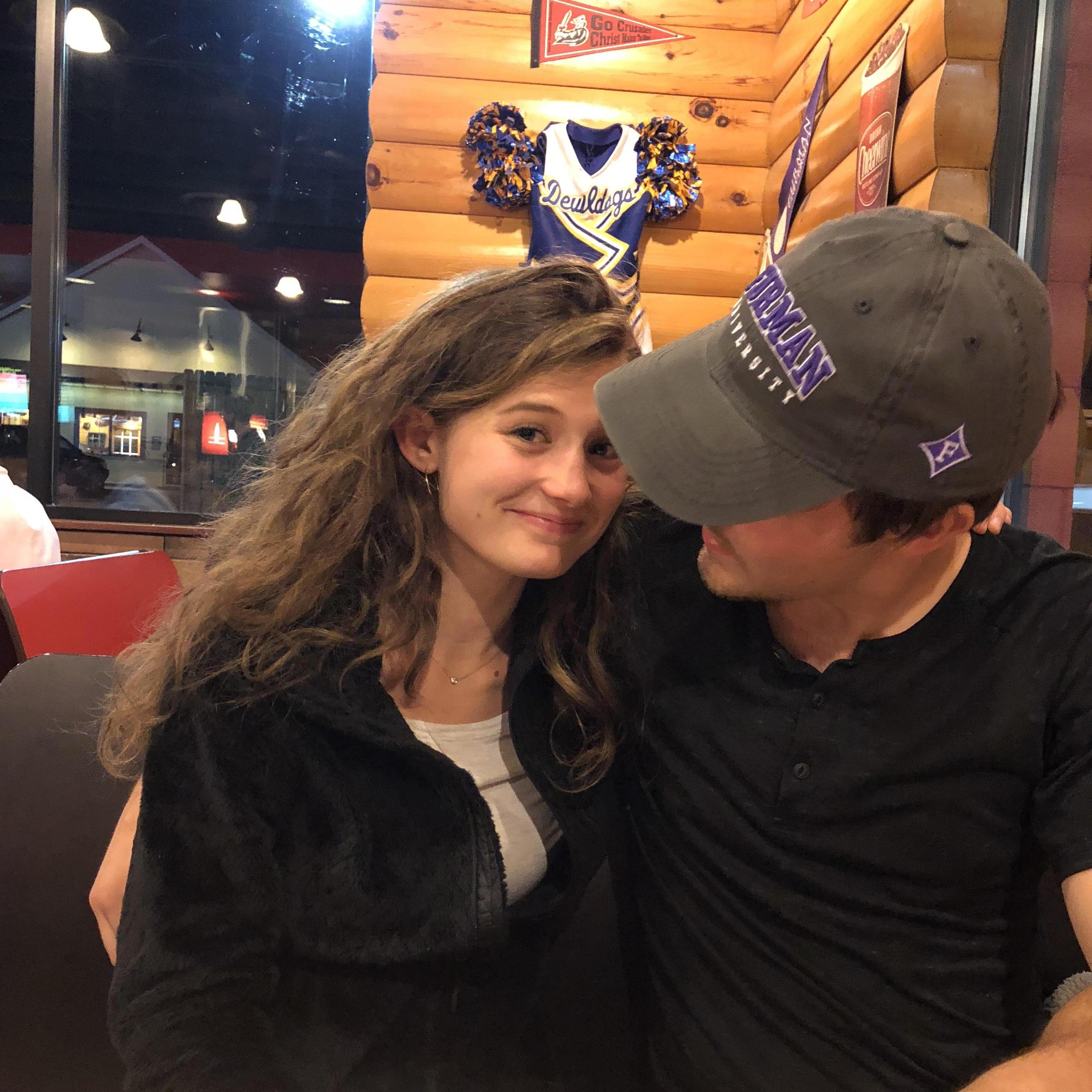 This was taken after we had been dating for about a month. A woman came up to us and asked us how long we had been married.