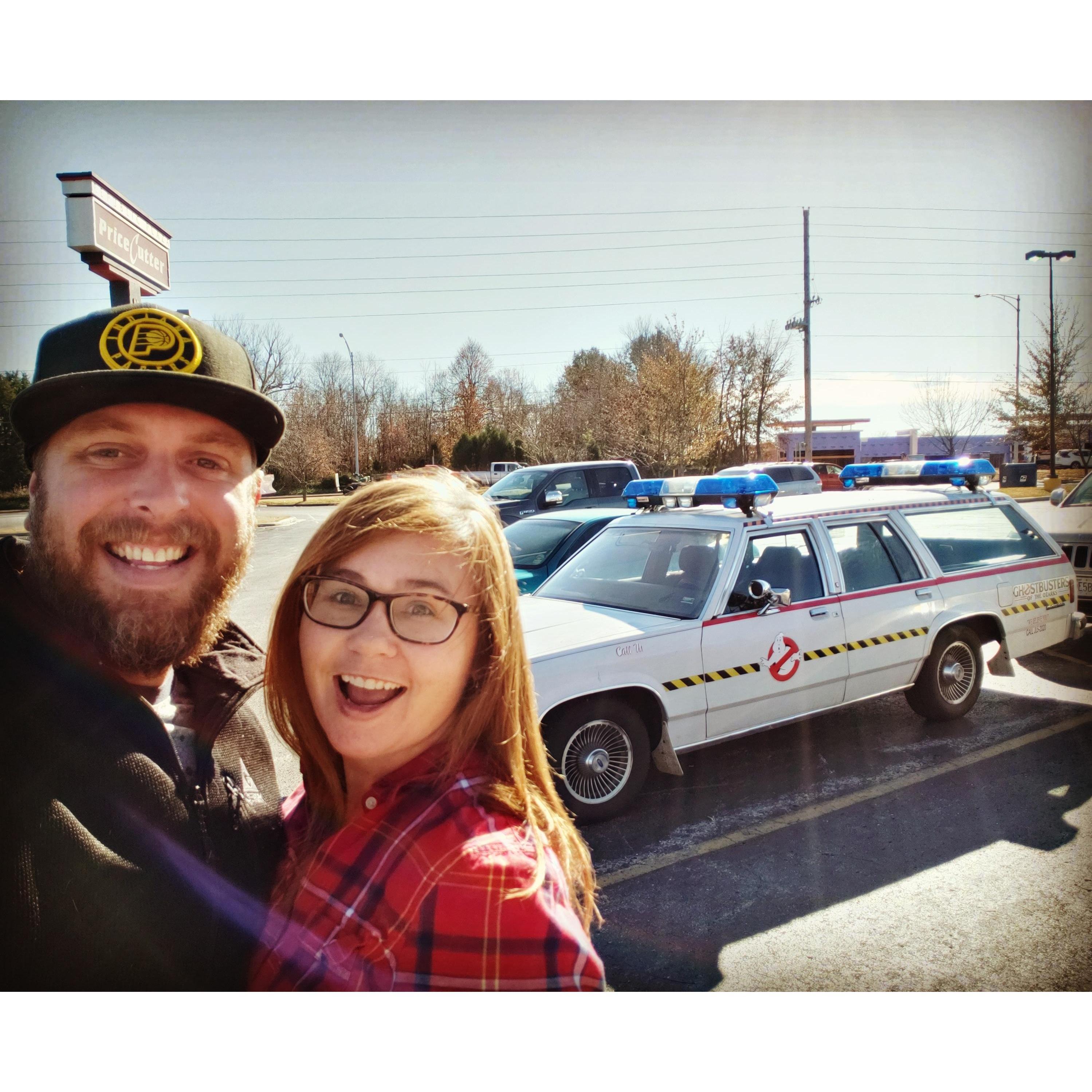 We found the ghost-mobile in a grocery store parking lot!