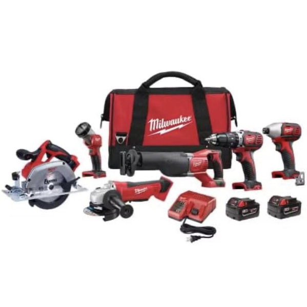 Milwaukee M18 Cordless LITHIUM-ION 6-Tool Combo Kit (2696-26)