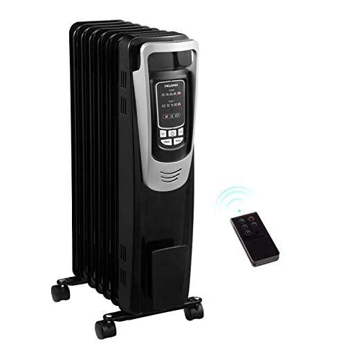 PELONIS Electric 1500W Oil Filled Radiator Heater with Safety Protection, LED Display, 3 Heat Settings and Five Temperature Settings. Perfect for for Home or Office