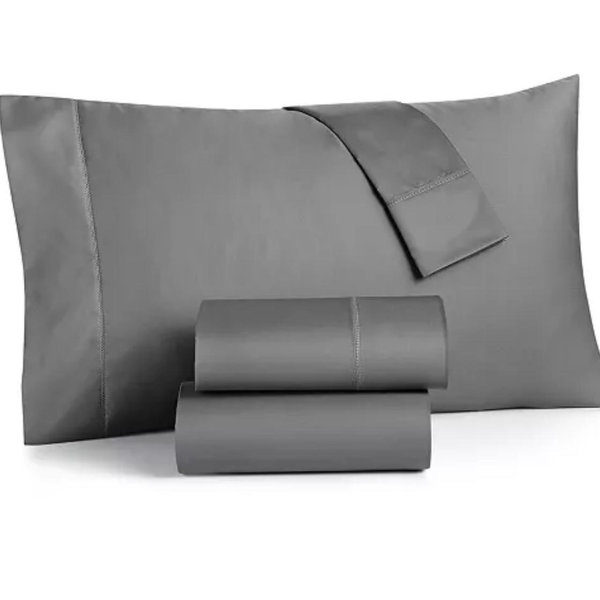 Solid 550 Thread Count 100% Cotton Sheet Set, Queen Stone