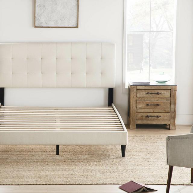 Peters Tufted Upholstered Low Profile Platform Bed
