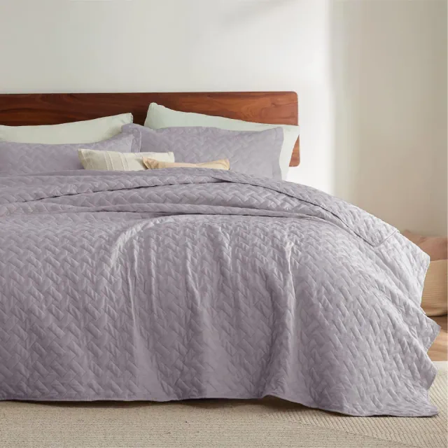 Lightweight Spring Quilt Set King Size Purple Bedding Set for All Seasons - Bedsure
