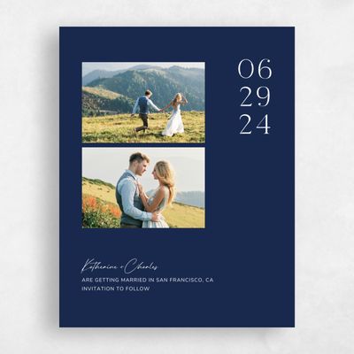 Naval, Blue Wedding Save the Date - Brockway Multiphoto