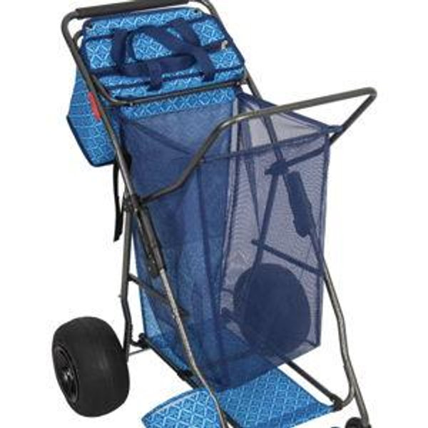 Tommy Bahama XL Oversized Mesh Storage Bag Wonder Wheeler Beach Cart