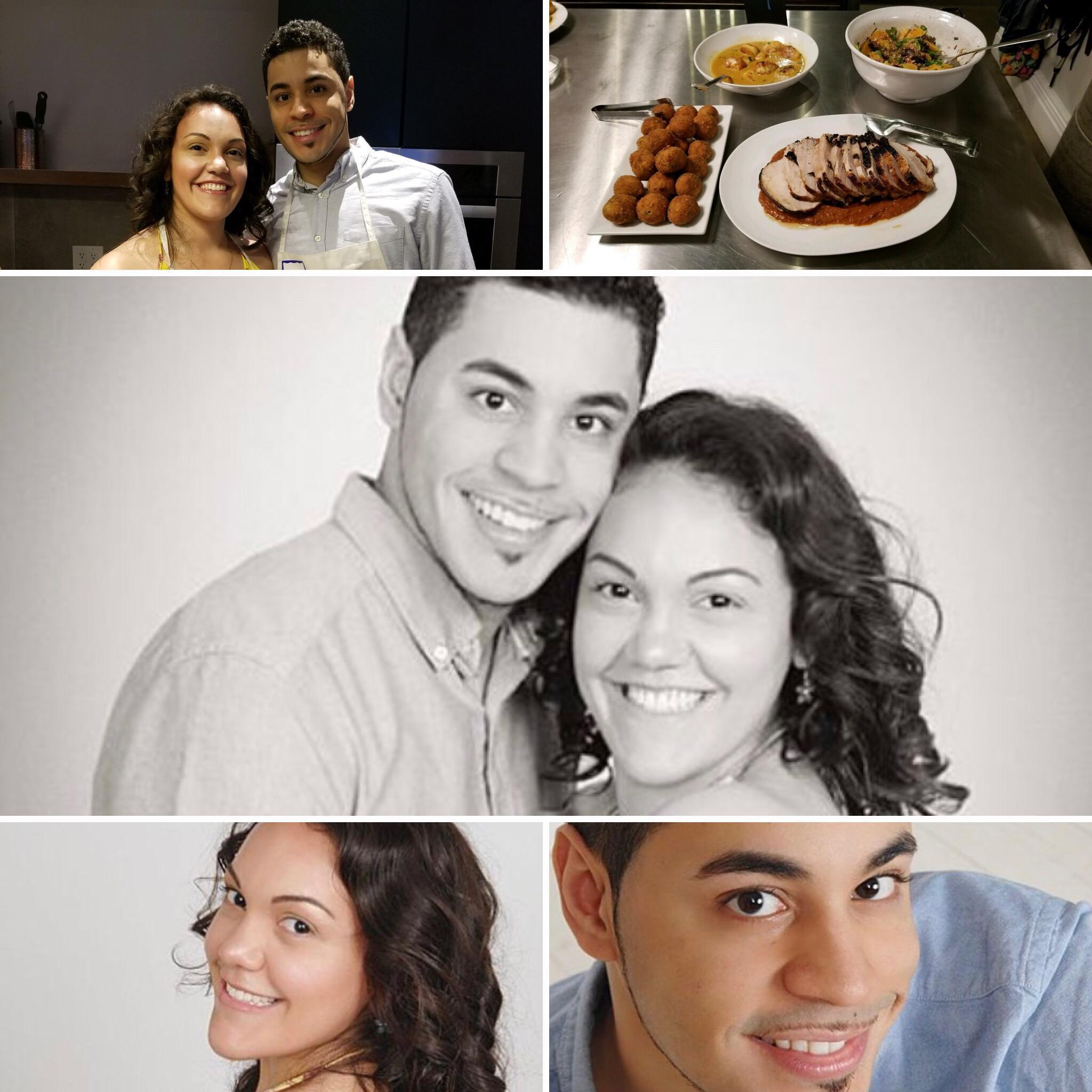 Our fifth anniversary, doing a couple cooking class.