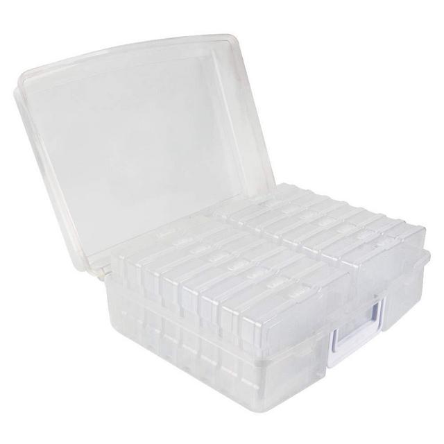 Novelinks Photo Case 4" x 6" Photo Box Storage - 16 Inner Photo Keeper Photo Organizer Cases Photos Storage Containers Box for Photos (Clear)
