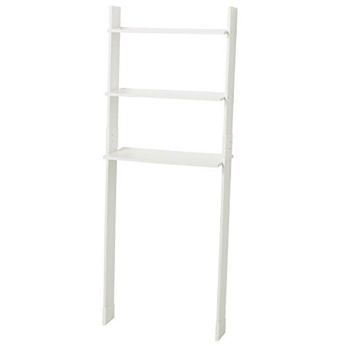 Zenna Home 9431W, Leaning Wood Ladder-Style Bathroom Spacesaver, White