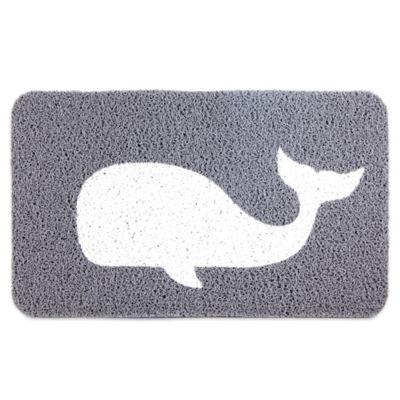 Kikkerland© 18-Inch x 30-Inch Whale Door Mat in Grey