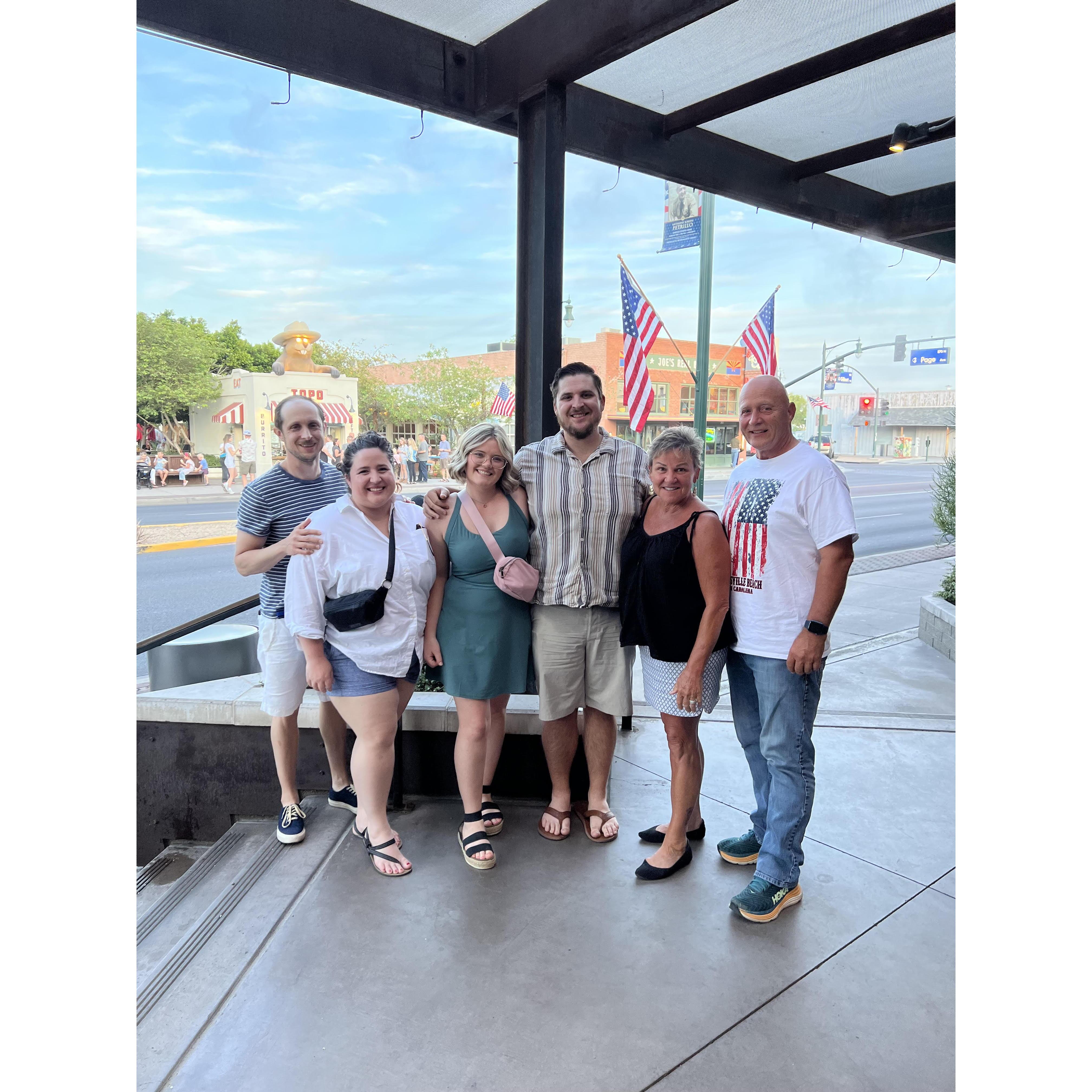 We ate dinner with some of Mitchell's family at Joyride Taco in Gilbert, AZ, for Mitchell's mom's birthday!