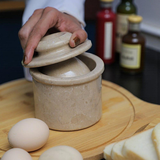 Marble Butter Keeper: Handmade Butter Crock, Stone Kitchen Accessories