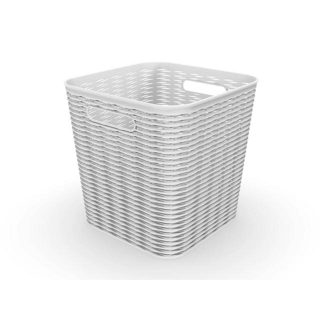 11" 16L Cube Wave Design Storage Bin White - Room Essentials™