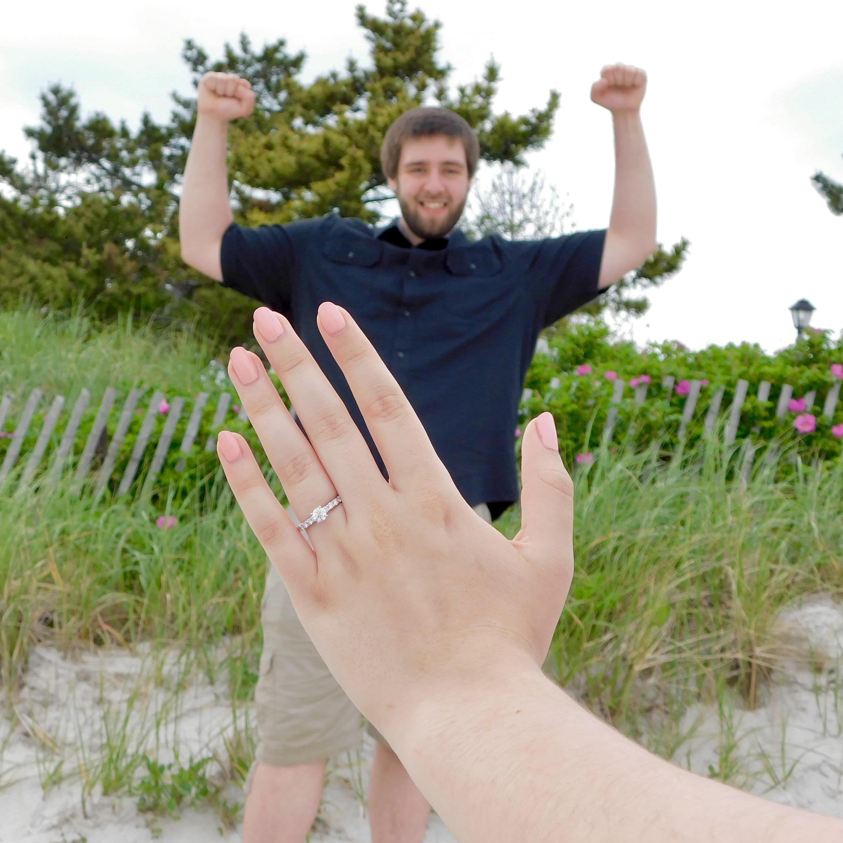 The day we got engaged on the beach