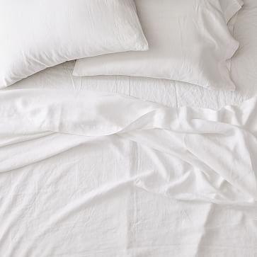 European Flax Linen Sheet Set, Queen, White