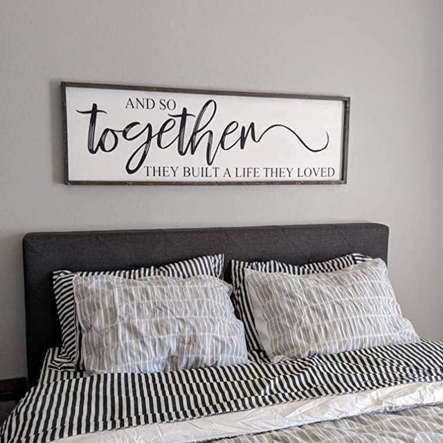 CELYCASY and so Together They Built a Life They Loved, Large Sign, Bedroom Sign, Gift for her, Wedding Gift, Farmhouse, Home Decor