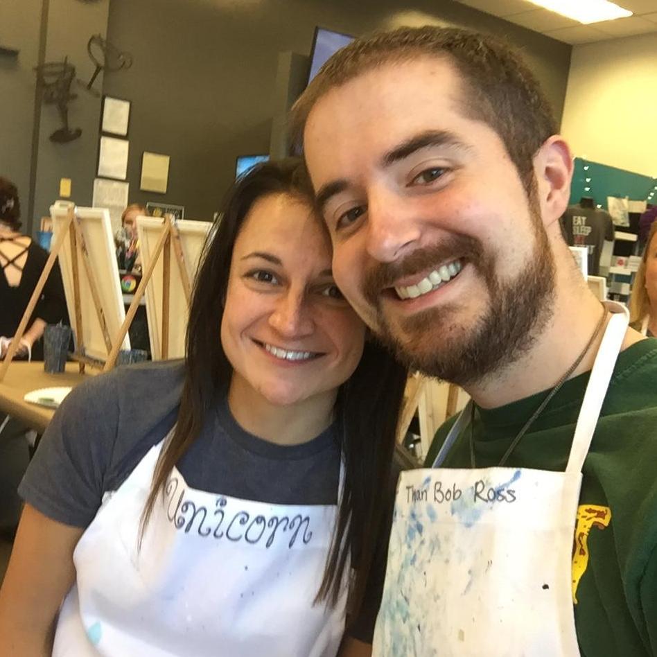 Paint and sip date night.