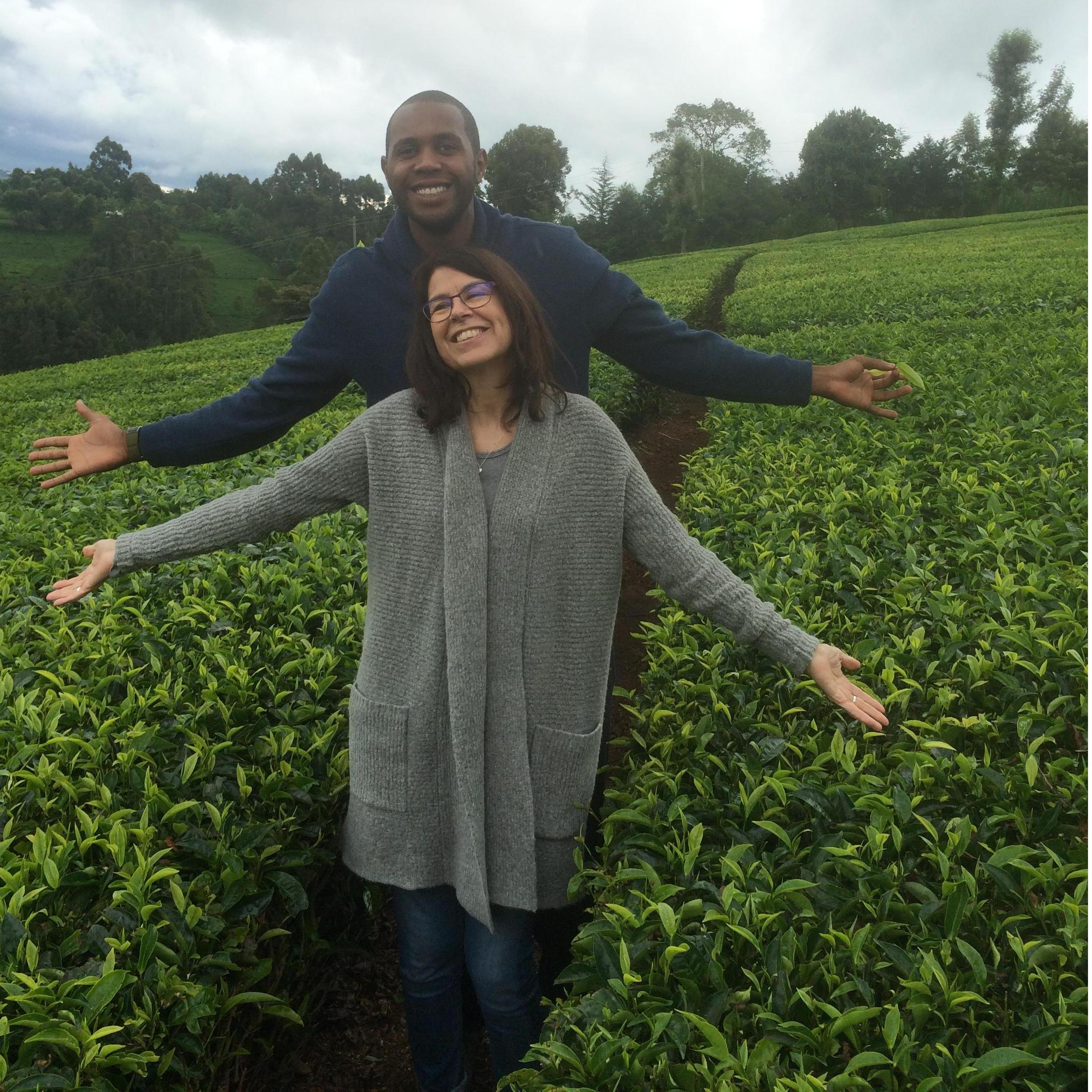 Mom and Mark in the tea fields at his family home. Christmas 2015.