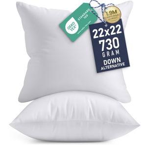 Utopia Bedding 22x22 Pillow Inserts, Set of 2, White – Indoor Decorative Throw Pillows for Bed, Sofa & Couch – Soft, Supportive & Fluffy Cushion Inserts