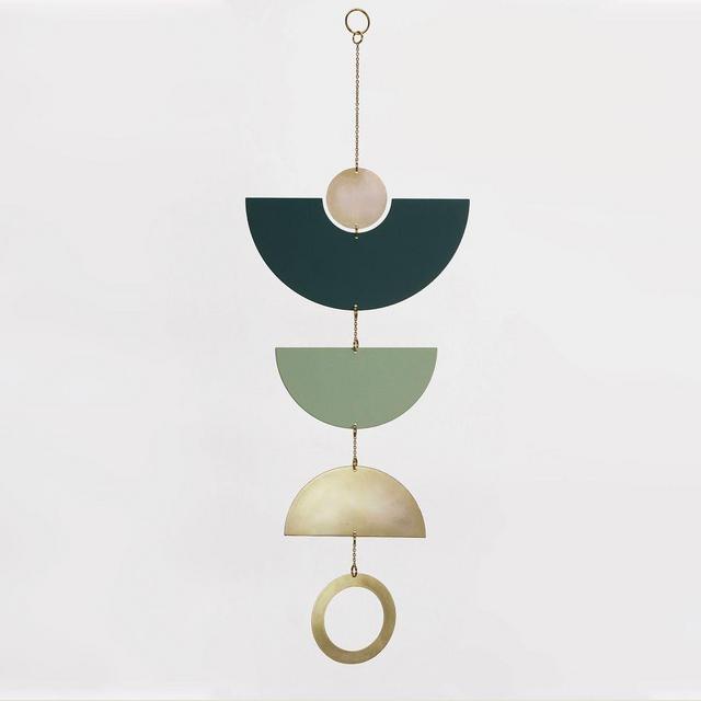 Wall Hanging, No. 7, Green + Brass