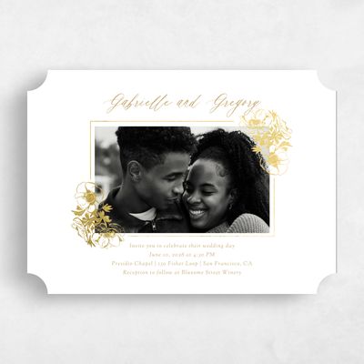 Ticket Wedding Invitation - Anemone Photo Foil