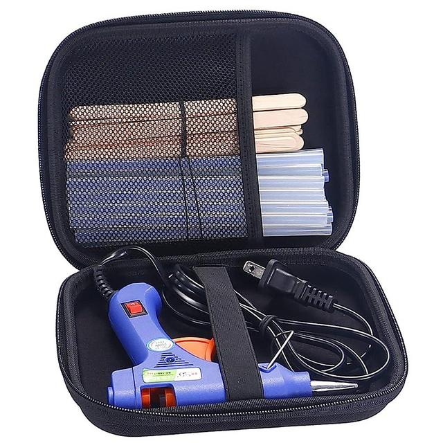 Hot Glue Gun Kit, Hot Melt Glue Gun Mini for Crafts with 20 Pcs Glue Sticks and 20 Wood Craft Sticks,Hot Mini Glue Guns with Hardshell Carrying Case for School DIY Arts, Craft, Home Repairs for Kids