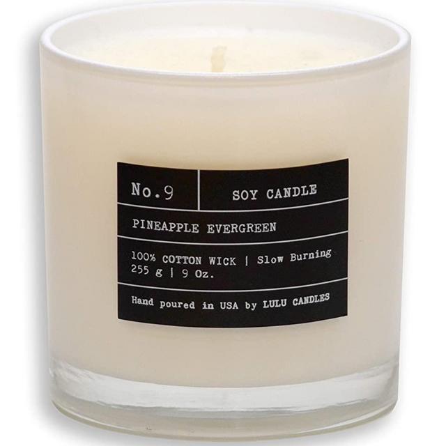 Lulu Candles | Pineapple Evergreen | Luxury Scented Soy Jar Candle | Hand Poured in The USA | Highly Scented & Long Lasting | 9 Oz. NO LID/NO Box