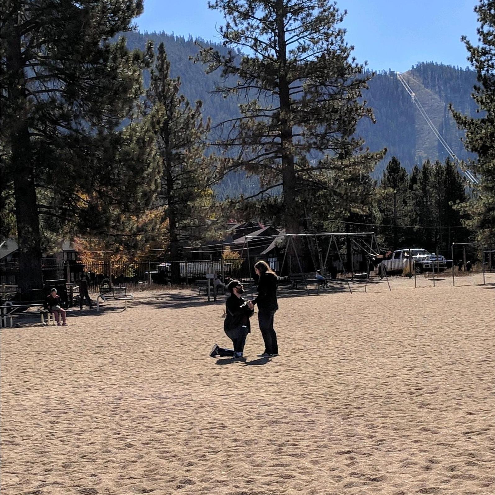 The original, actual proposal taken by a nice couple watching near by.