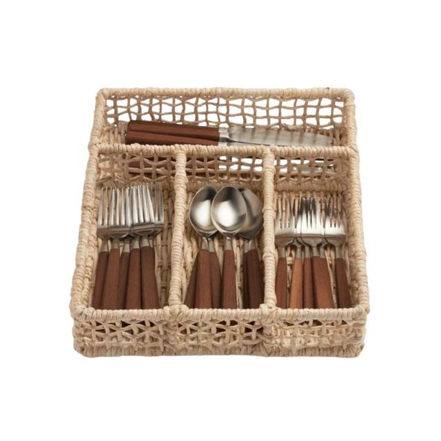 Bleached Banana Bark Flatware Tray