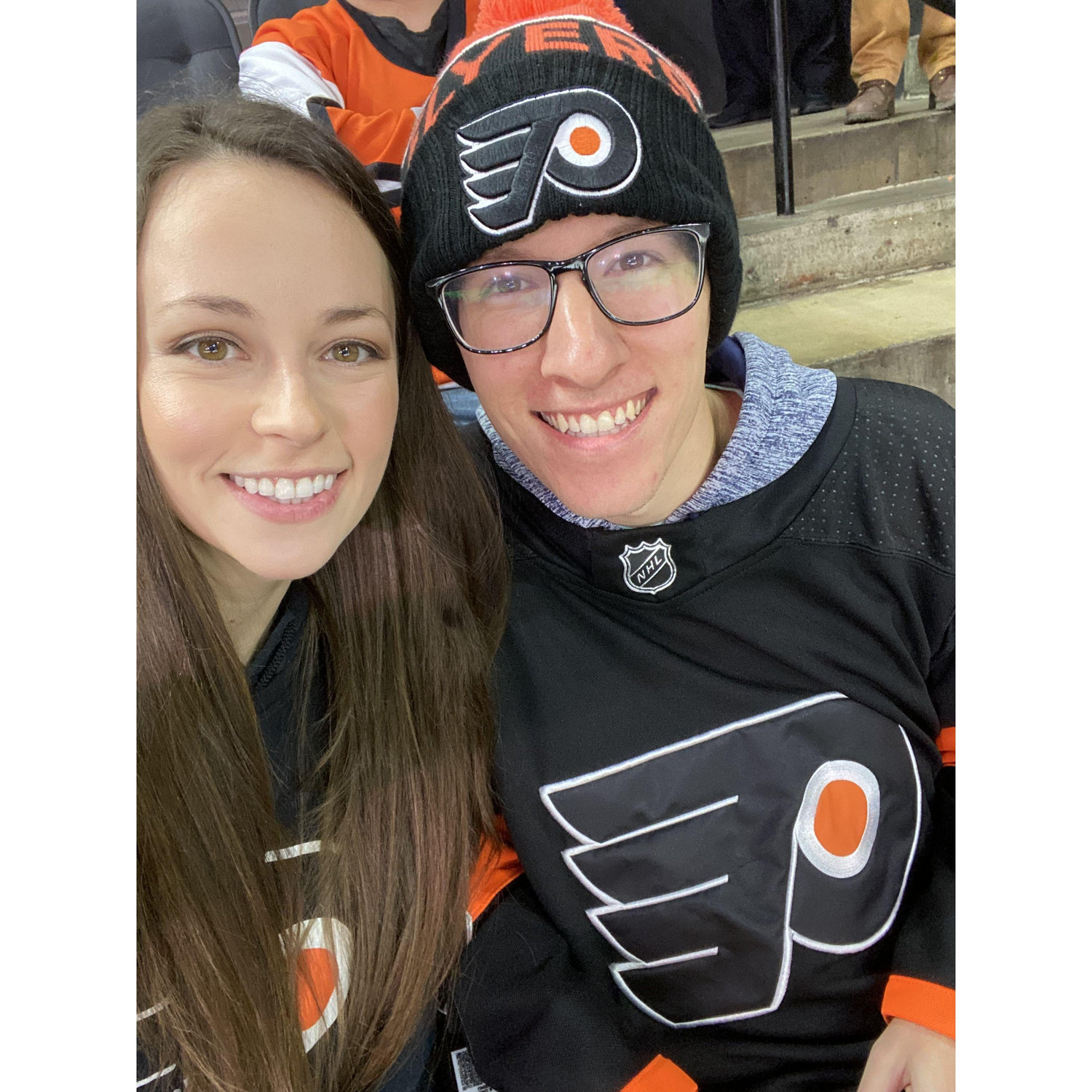 Tricking Christy into coming along for another Philly sports game