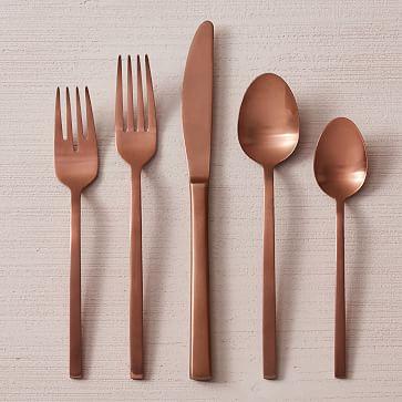 5-Piece Rose Gold Flatware Set
