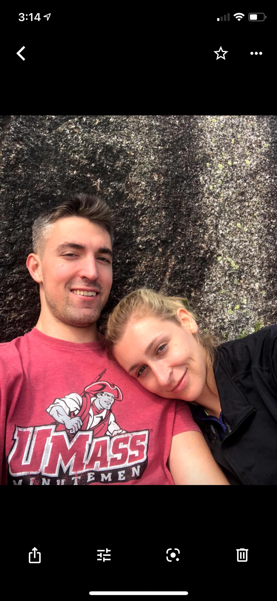Our first photo together, White Mountains, September 2018.