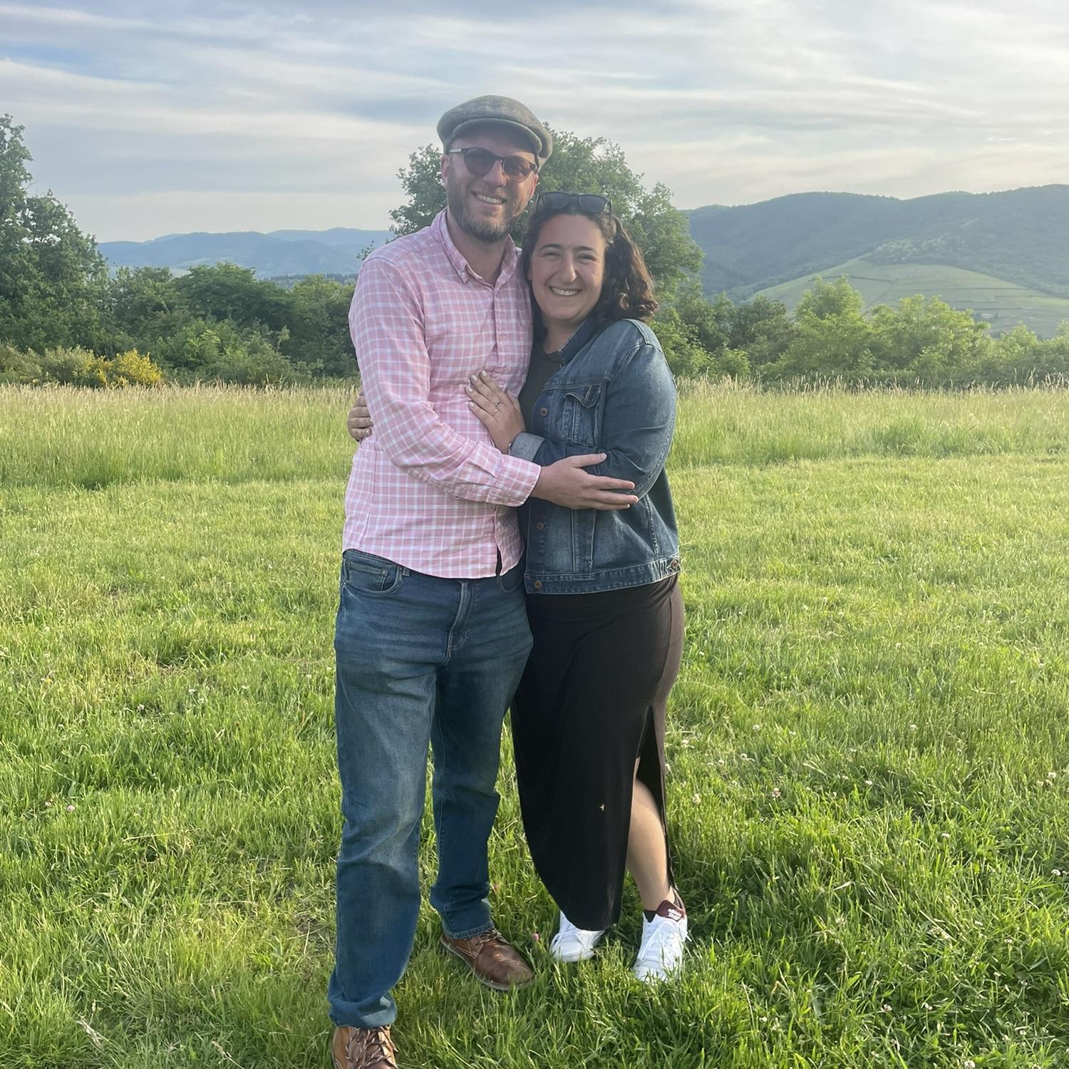 The day we got engaged, on Mont Brouilly