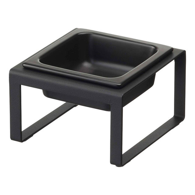 Yamazaki Single Pet Food Bowl, Black, Tall