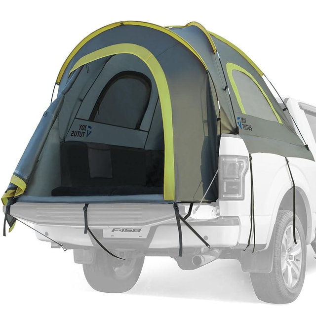 JOYTUTUS Pickup Truck Tent 6.0ft, Waterproof PU2000mm Double Layer for 2 Person, Portable Truck Bed Tent with Rainfly - Green, Fiberglass Pole