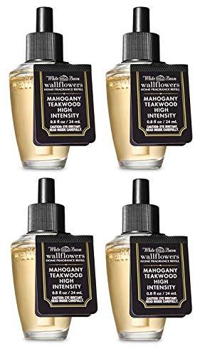 Bath and Body Works 4 Pack Mahogany Teakwood High Intensity Wallflowers Fragrance Refill 0.8 Oz.