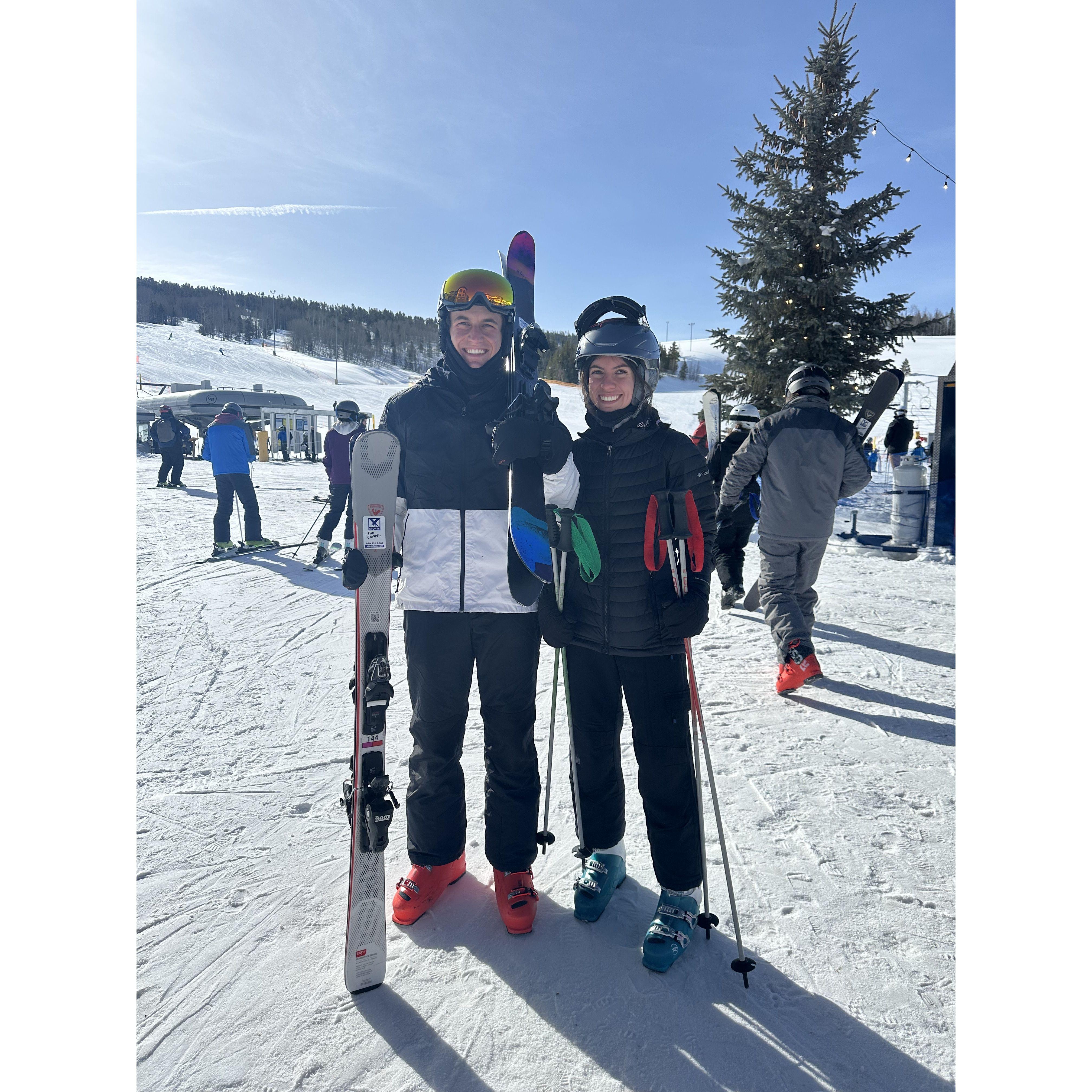 Mia's first time skiing on the Cuneo family ski trip! (She survived the skiing and the cold weather)