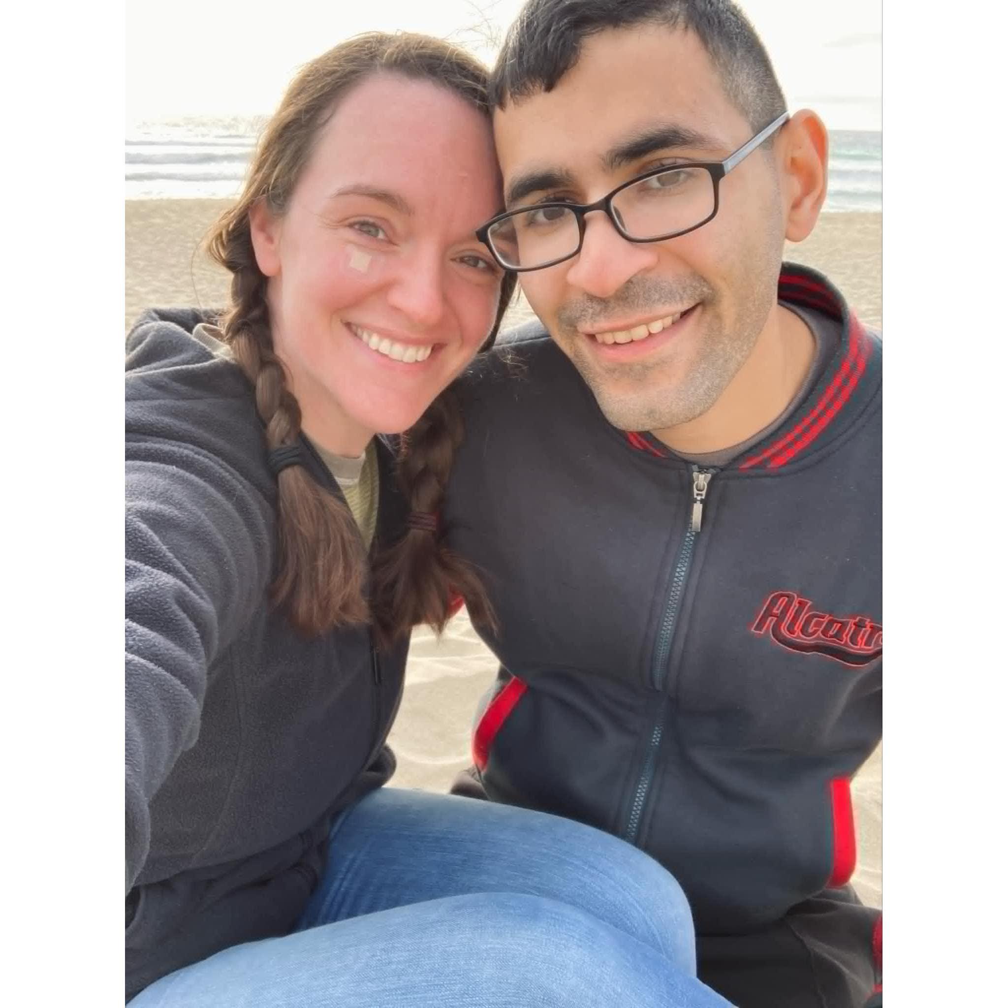 Chilly beach day in Seaside, CA