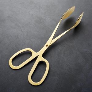 Gold Scissor-Handled Serving Tongs