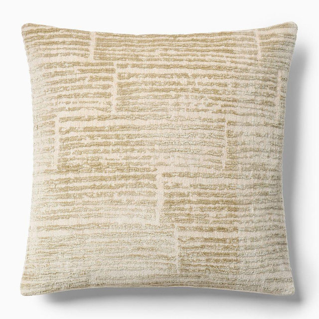 Striated Chenille Pillow Cover Taupe